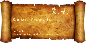 Karkus Arabella névjegykártya